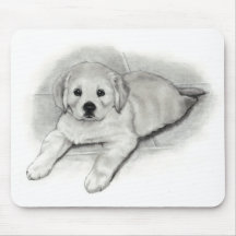 Golden retriever-Welpe im Bleistift: Realismus-Zei Mousepads