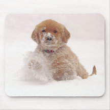 Golden retriever-Welpe im Schnee Mauspads