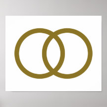 Golden wedding rings print
