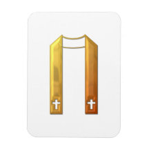 Goldene "3-D" liturgische Stola Eckiger Magnet
