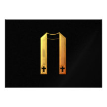 Goldene "3-D" liturgische Stola Einladungskarte