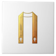 Goldene "3-D" liturgische Stola Keramikfliesen