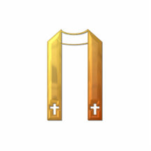 Goldene "3-D" liturgische Stola Photostatuen