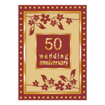Goldene 50. Hochzeitstag-Einladung