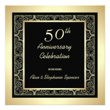 Goldene 50. Hochzeitstag-Einladungen
