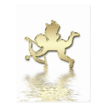goldene Amoren Postkarte