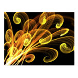Goldene Blüten-abstrakte Kunst Postkarte
