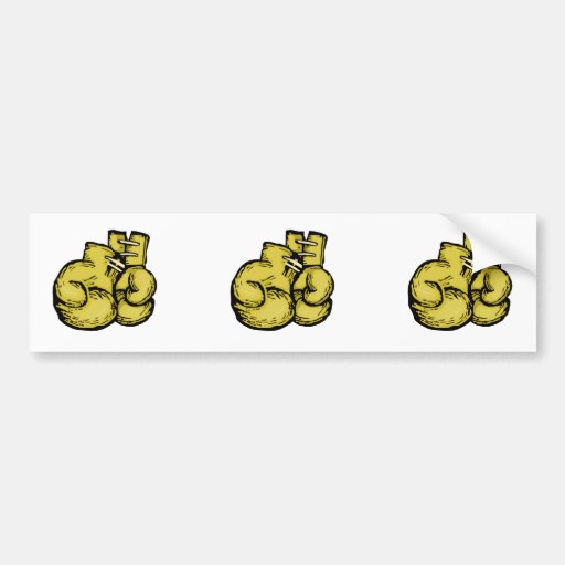 goldene Boxhandschuhe grafisch Autoaufkleber
