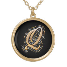 Goldene Halskette der Initialen-"Q"