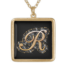 Goldene Halskette der Initialen-"R"