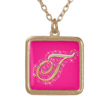 Goldene Halskette der Initialen-"T"
