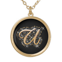 Goldene Halskette der Initialen-"U"