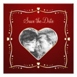 Goldene Herzen - Save the Date Mitteilung Einladung