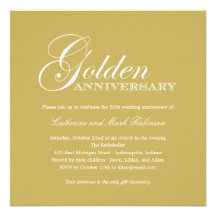 Goldene Hochzeitstag-Einladung