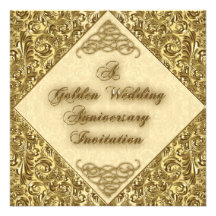 Goldene Hochzeitstag-Einladungs-Karte