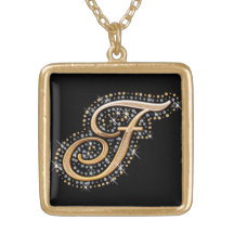 Goldene Initiale F - Halskette