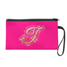 Goldene Initiale I - rosa Wristlet