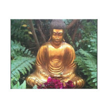 Goldene meditierende Buddah Leinwand Gespannter Galerie Druck