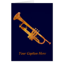 Goldene orange Trompete Grußkarten