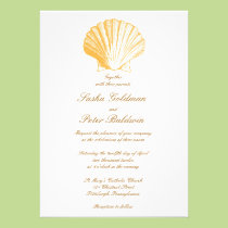 Goldene Sand-Muscheln, die Einladung Wedding sind einladungen