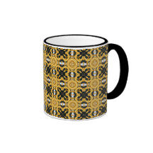 Goldene Verzierung auf Schwarzem Kaffee Tassen