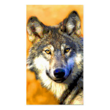 Goldene Visitenkarten der Augen-(Wolf)