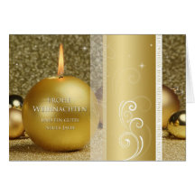 Goldene Weihnachtskerze Karten