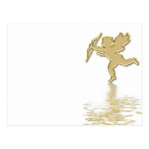 goldener Amor Postkarte