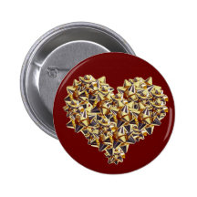 Goldener Cockades-Herz-Knopf Button