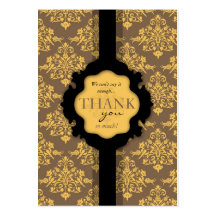 Goldener Damast TY Notecard Visitenkarten Vorlage
