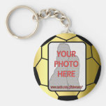 Goldener Fußball Keychains des kundengerechten Fot Schlüsselband