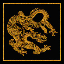 Goldener orientalischer Drache 01 poster