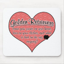 Goldener Retriever-Tatze druckt Hunde Humor Mousepad