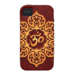 Goldener roter BlumenOm-Entwurf Case-Mate iPhone 4 Case