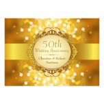 Goldenes Bokeh 50. Jahrestags-Party Einladung