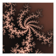 Goldenes Brown - Kaffee farbiger Fraktal-Wirbel Fotodrucke