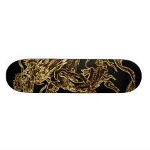 Goldenes Drache-Skateboard Personalisiertes Skatedeck