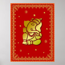 Goldenes Ganesha Plakatdruck