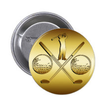GOLDENES GOLF ANSTECKNADELBUTTONS