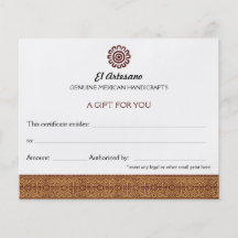 Goldenes mexikanisches Rosen-Geschenk-Zertifikat-W Individuelle Flyer