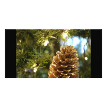 Goldenes Pinecone Foto Karten