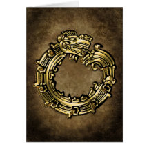Goldenes Quetzalcoatl Grußkarten