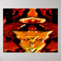 Goldenes Teller-Geist-Bild n flammt V10 Plakate