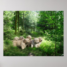 Goldenes Welpen-Plakat