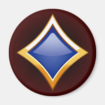 GOLDgerahmter BLAUER DIAMANT Magnets