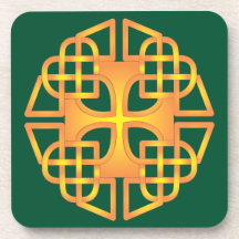 Goldherz-keltisches Kreuz-Korken-Untersetzer