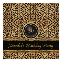 Goldleopard-Rattan laden 30. Geburtstags-Party ein Personalisierte Einladung
