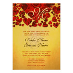 Goldmetallische Rote Rosen, die Einladung Wedding 