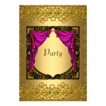 Goldrosa Party Personalisierte Einladung