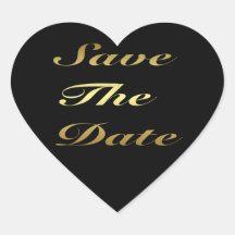 GoldSave the Date Herz-Aufkleber
